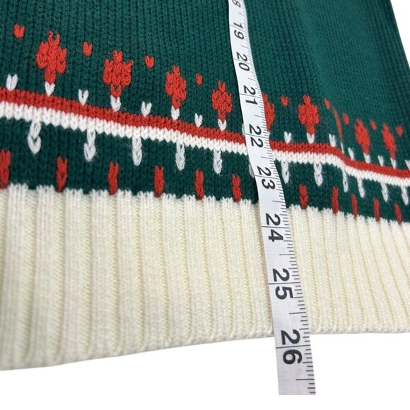 Vintage JC Penney Mockneck Geometric Nordic Print Ski Sweater - Men's Size Large - Picture 5 of 5